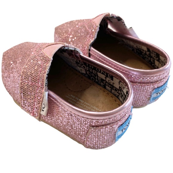 Toms ❤︎ Tiny Glitter Classic Walker Slip On Shoe Sneaker Baby Walker ❤︎ Pink - Picture 6 of 11